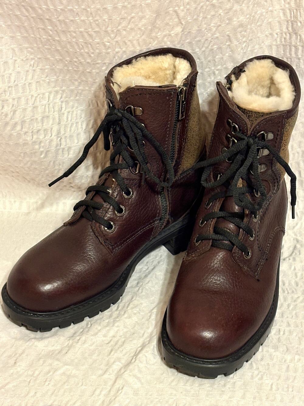 Vintage Blondo Canadá Leather Shearling Lined Winter Boots Women’s 8.5B Side Zip